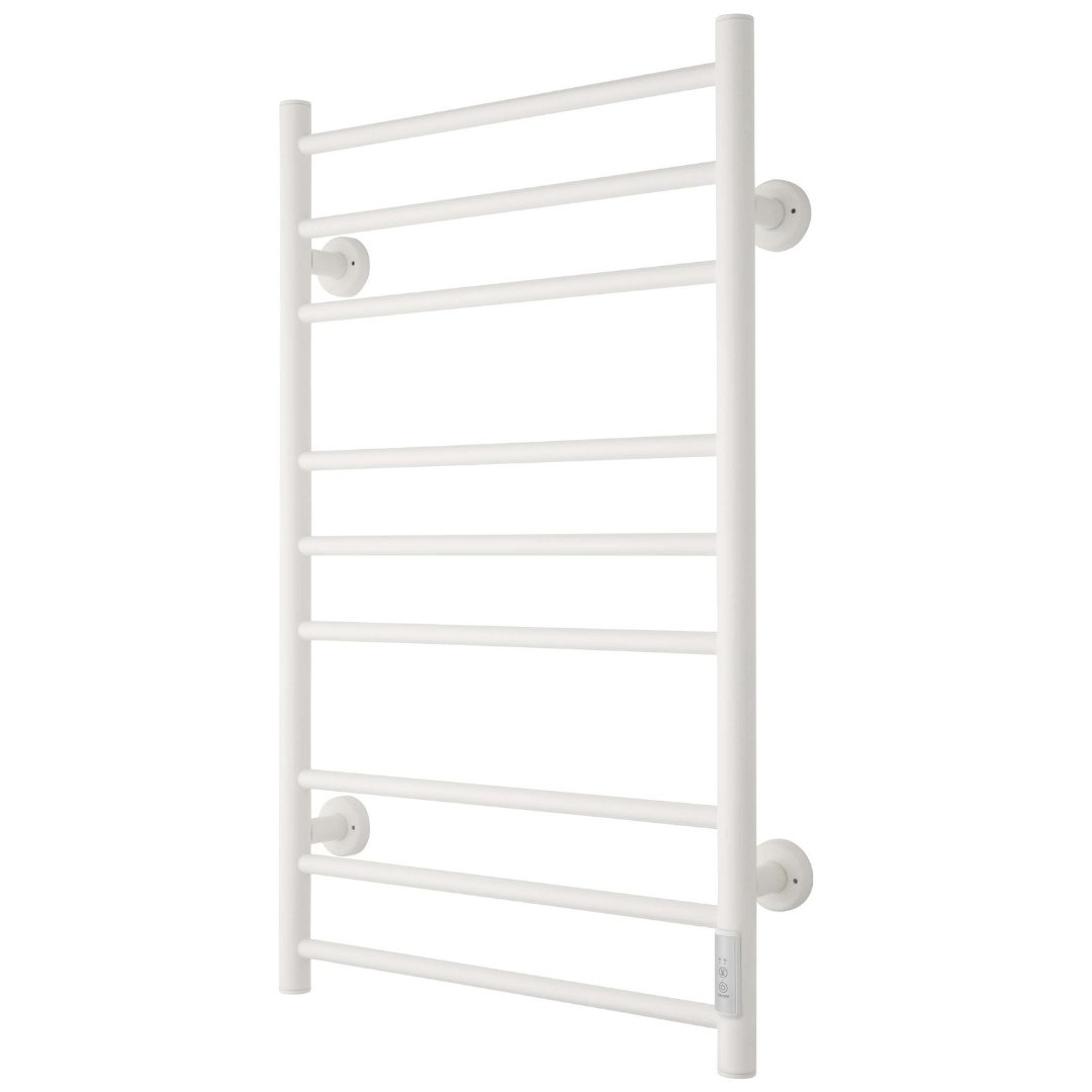 Håndklædetørrer Til El-tilslutning ELDO Lige 9 vandret, Blank Hvid - HomeTomato - 1085 - 5704263990898