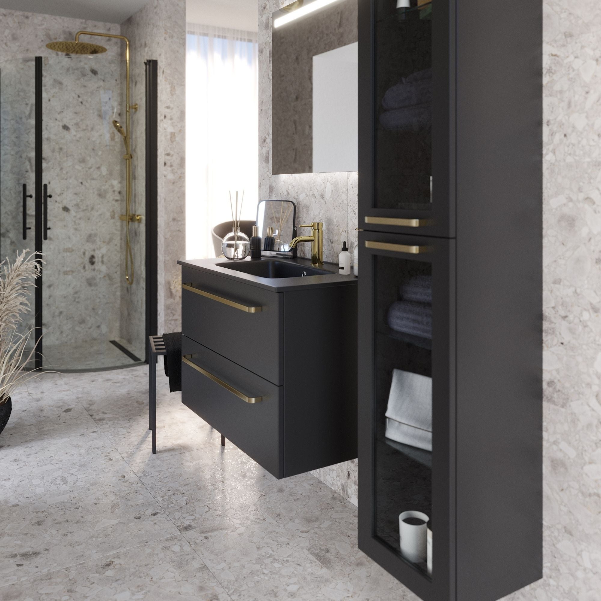 Højskab Vienna Magic Gold - HomeTomato - Højskab Fjäll Exclusive Vienna, BLACK & GOLD -