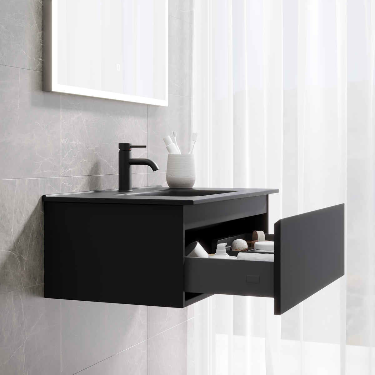 Selnes Compact Badmøbel, Mat Sort