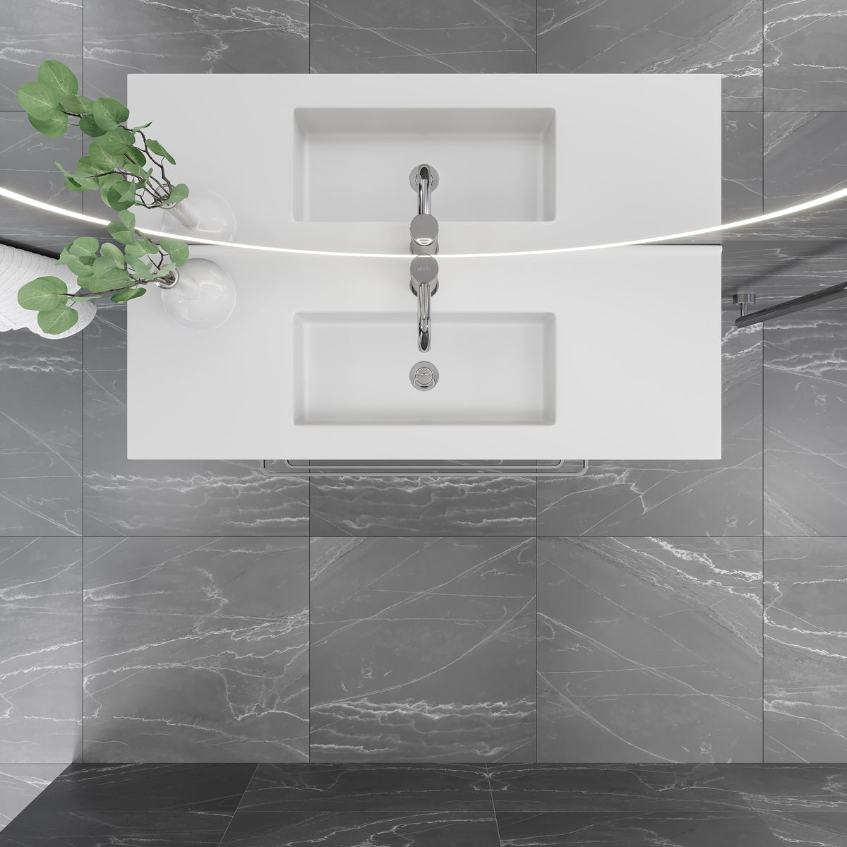 Verdal Slimline Badmøbel, Mat Hvid