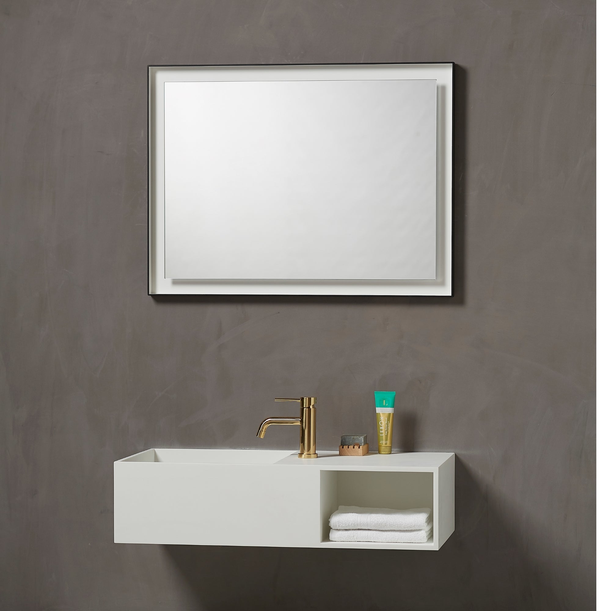 LED Spejl Pisa, Firkantet, 80 x 60 cm - HomeTomato - 3443457246 - 5705387004720