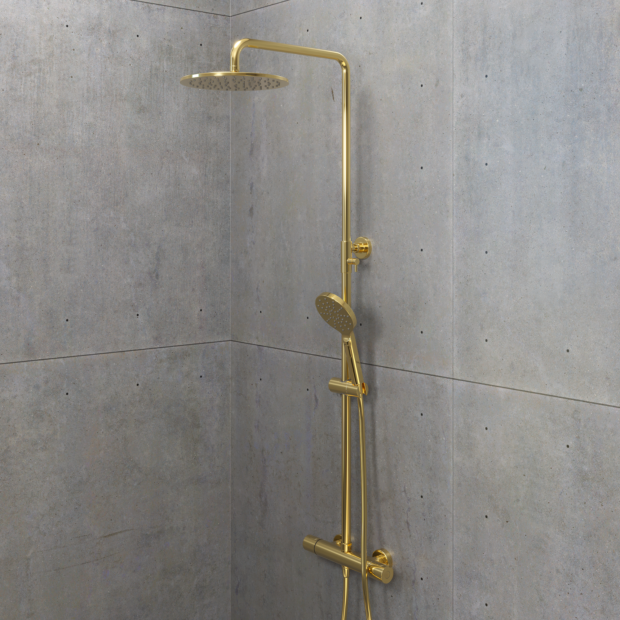 Dragør Brusesæt m/Termostat Armatur og 25 cm Topbruser