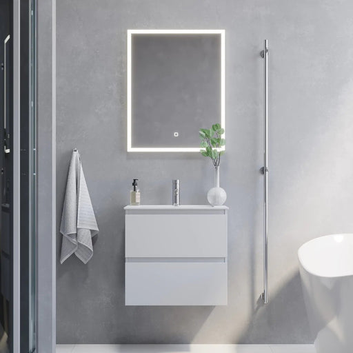 Stockholm Slimline Badmøbelsæt M. Lillehammer Vask, Mat Hvid - HomeTomato - 73-060-70-01-30 - 8595677150902