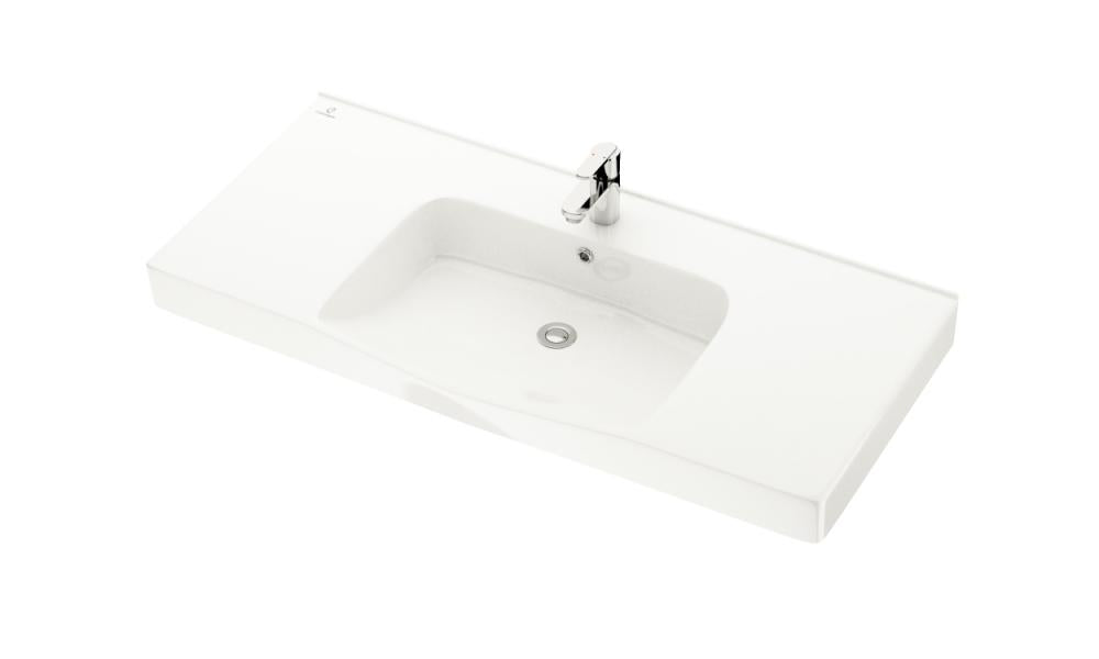 vask - 100 cm, Stavanger, standard, hvid porcelæn - HomeTomato - 06-100-02-11-00 - 8594175645941