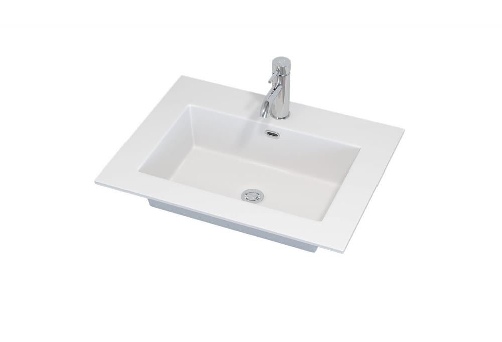 vask - 60 cm, Haraldslund, standard, mat hvid - Solid Surface - HomeTomato - 06-060-81-01-00 - 8595677135640