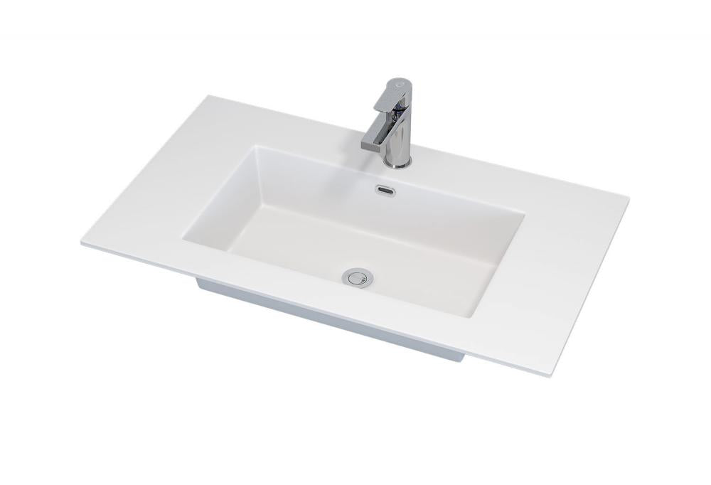 vask - 80 cm, Haraldslund, standard, mat hvid - Solid Surface - HomeTomato - 06-080-81-01-00 - 8595677135657