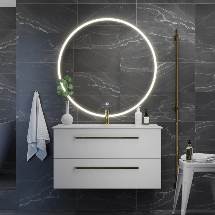 Vienna Badmøbelsæt m. Risinge Vask, Mat Hvid - HomeTomato - 70-100-54-01-30 -