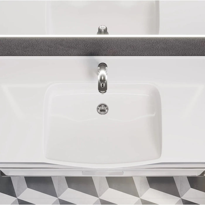 Vienna Badmøbelsæt M. Stavanger Vask, Mat Hvid - HomeTomato - 70-100-30-01-00 - 8595677127638