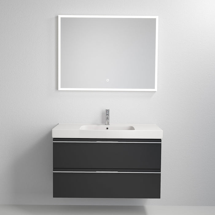Vienna Badmøbelsæt M. Stavanger Vask, Mat Sort - HomeTomato - 70-100-30-02-00 - 8595677127645