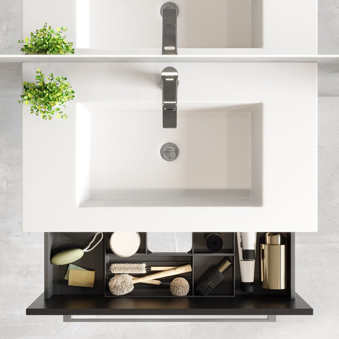 Vienna Compact Badmøbelsæt M. Haraldslund Vask, Mat Sort - HomeTomato - 85-080-52-02-30 - 8595677169126