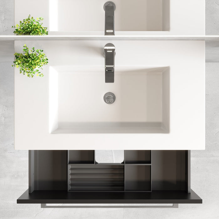 Vienna Compact Badmøbelsæt M. Haraldslund Vask, Mat Sort - HomeTomato - 85-080-52-02-30 - 8595677169126