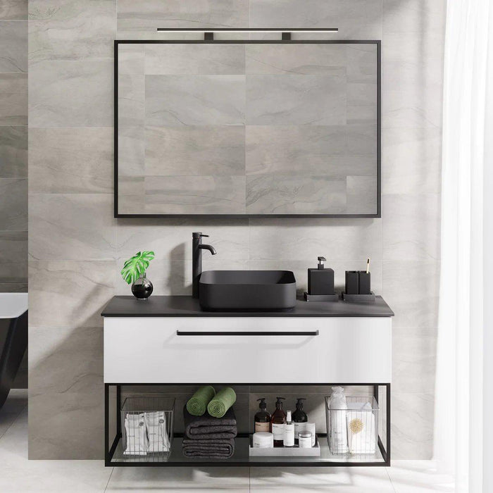 Vienna Compact Badmøbelsæt M. Larvik Vask, Mat Hvid - HomeTomato - 85-120-24-01-30 - 8595677168846