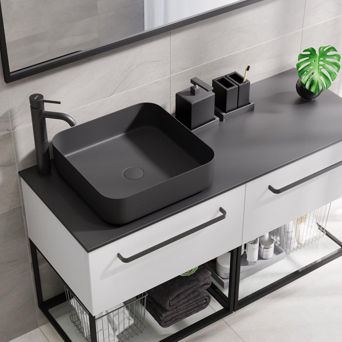 Vienna Compact Badmøbelsæt M. Larvik Vask, Mat Hvid - HomeTomato - 85-120-24-01-32 - 8595677168860