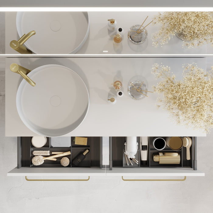 Vienna Compact Badmøbelsæt M. Lillestrøm Vask, Mat Hvid - HomeTomato - 85-120-36-01-32 - 8595677168983