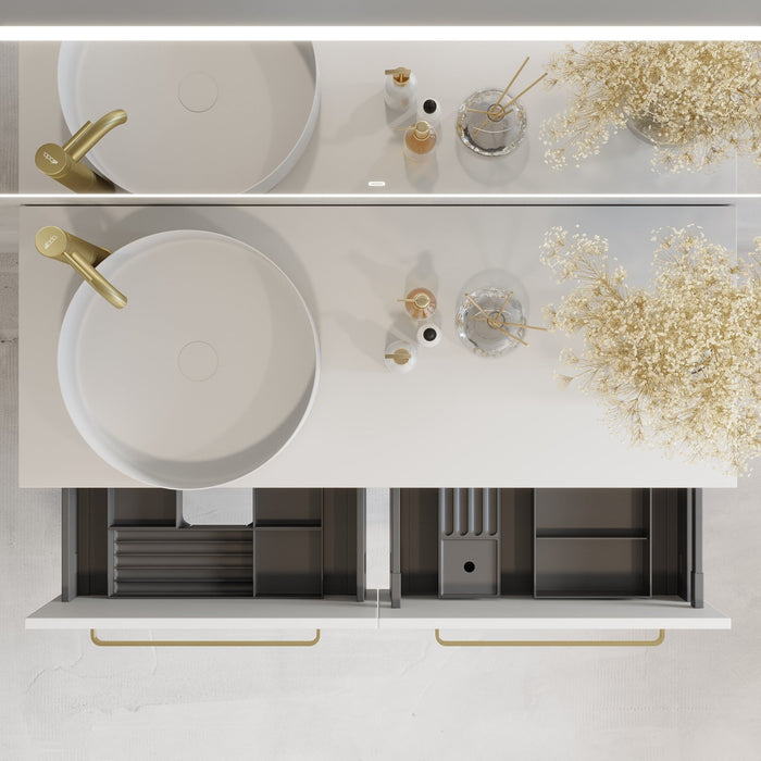 Vienna Compact Badmøbelsæt M. Lillestrøm Vask, Mat Hvid - HomeTomato - 85-120-36-01-32 - 8595677168983