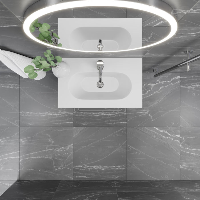 Vienna Slimline Badmøbelsæt M. Risinge Vask, Mat Hvid - HomeTomato - 70-060-72-01-30 - 8595677150421