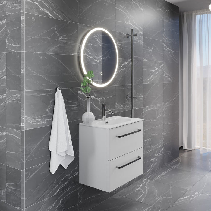 Vienna Slimline Badmøbelsæt M. Risinge Vask, Mat Hvid - HomeTomato - 70-060-72-01-30 - 8595677150421