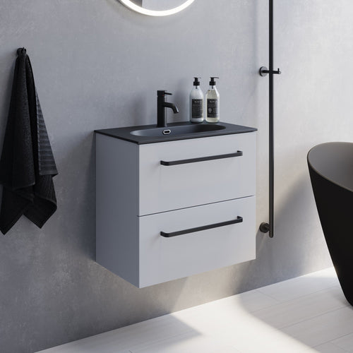 Vienna Slimline Badmøbelsæt M. Risinge Vask, Mat Hvid - HomeTomato - 70-060-73-01-30 - 8595677150186