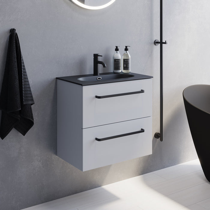 Vienna Slimline Badmøbelsæt M. Risinge Vask, Mat Hvid - HomeTomato - 70-060-73-01-30 - 8595677150186