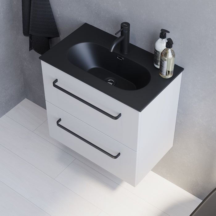 Vienna Slimline Badmøbelsæt M. Risinge Vask, Mat Hvid - HomeTomato - 70-060-73-01-30 - 8595677150186