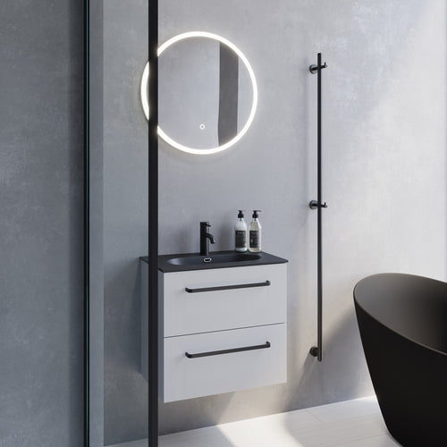 Vienna Slimline Badmøbelsæt M. Risinge Vask, Mat Hvid - HomeTomato - 70-060-73-01-30 - 8595677150186
