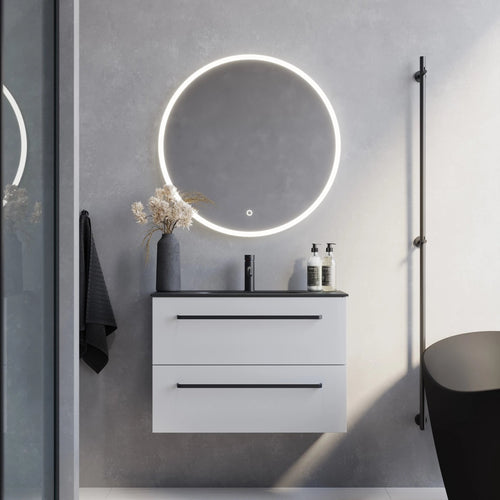 Vienna Slimline Badmøbelsæt M. Risinge Vask, Mat Hvid - HomeTomato - 70-080-73-01-30 - 8595677150261
