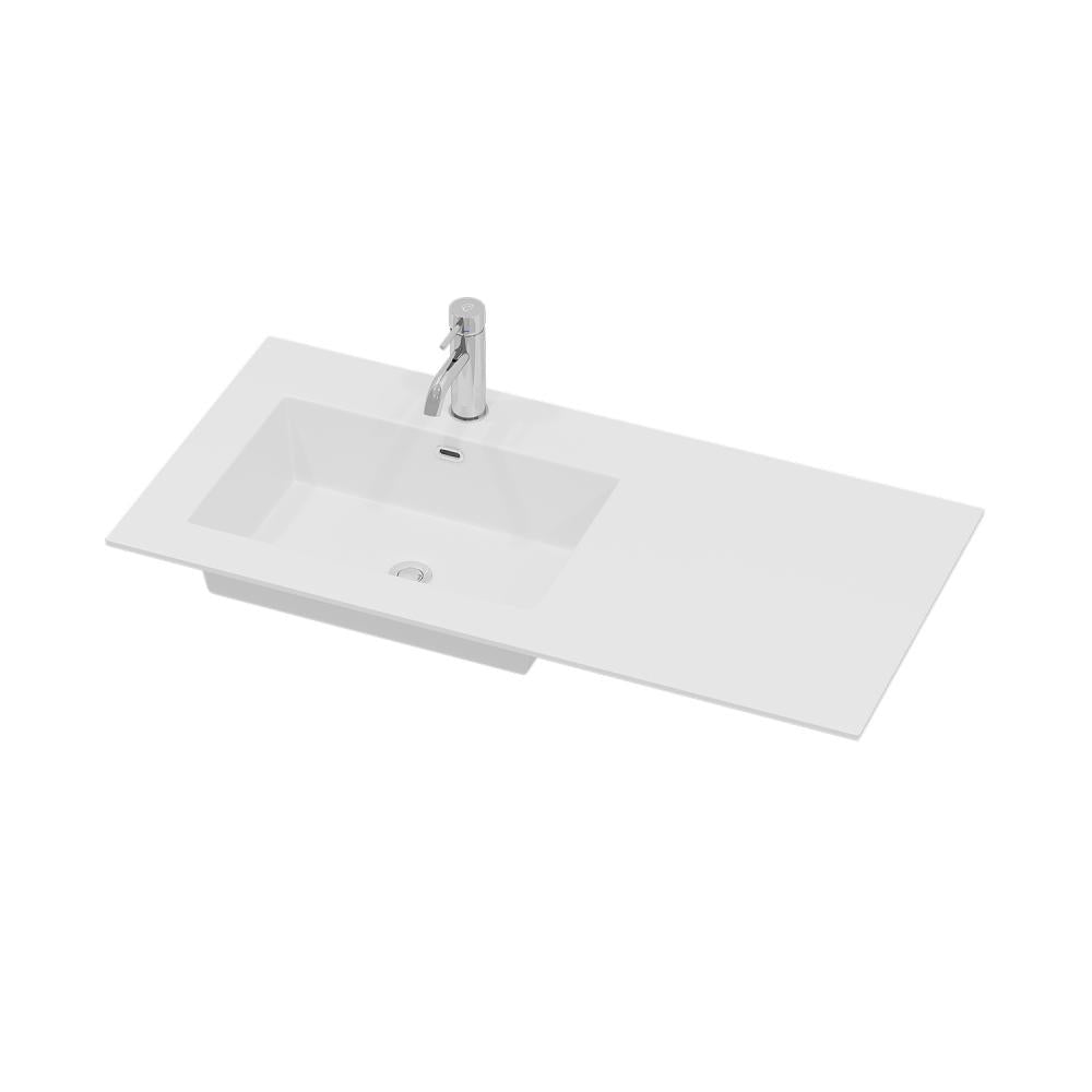 vask, haraldslund, venstrevendt, solid surface, 95,4x46x1,5 cm, mat hvid