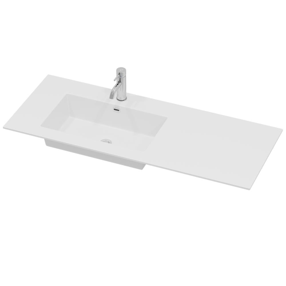 vask, haraldslund, venstrevendt, solid surface, 115,4x 46 x 1,5 cm, mat hvid