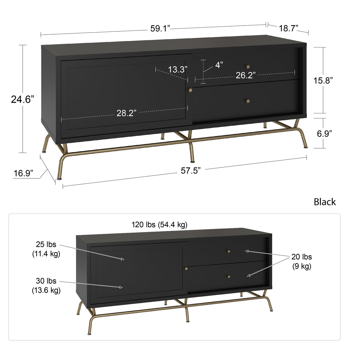 Nova TV Møbel, sort