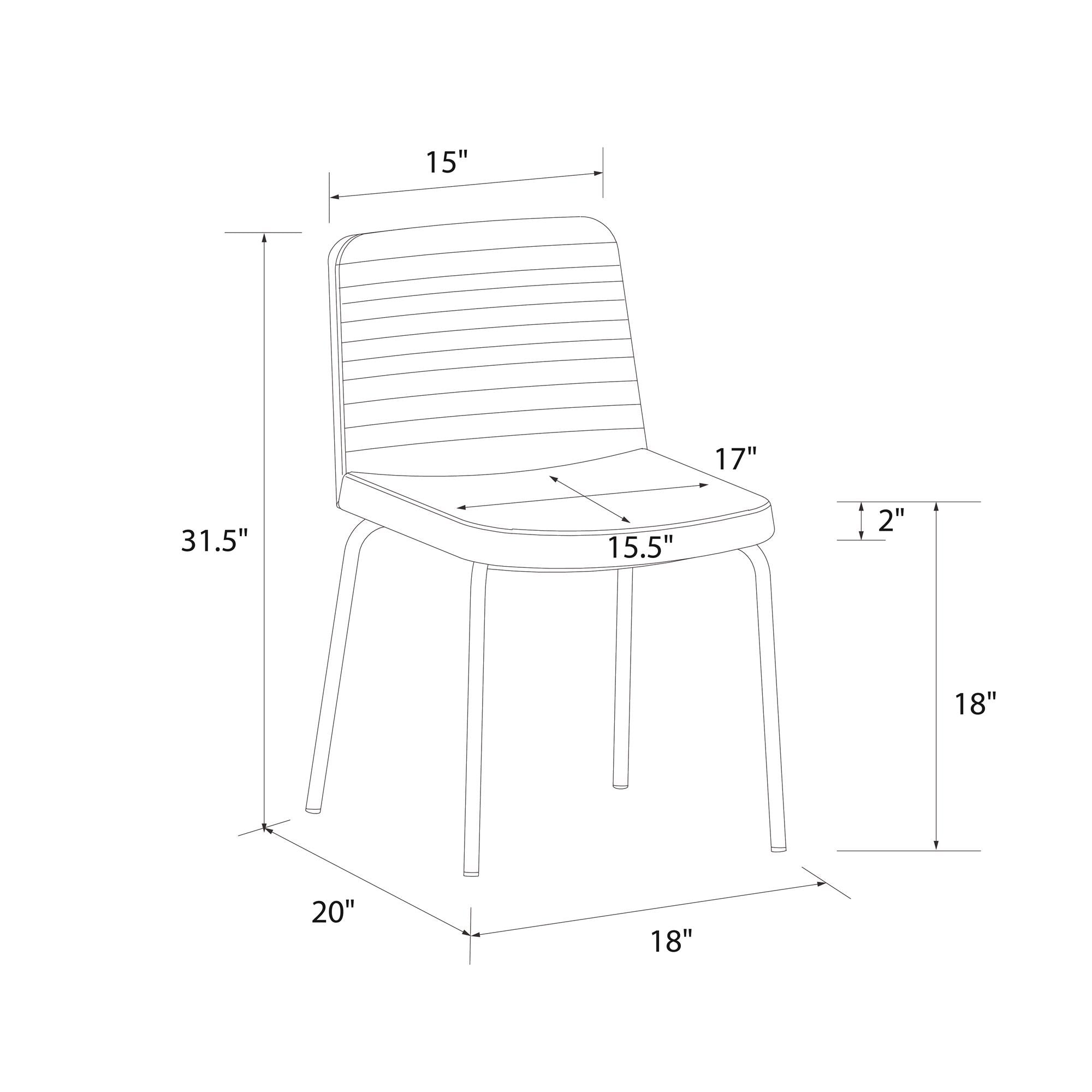 Corey Spisebordsstol 2 stk, brun