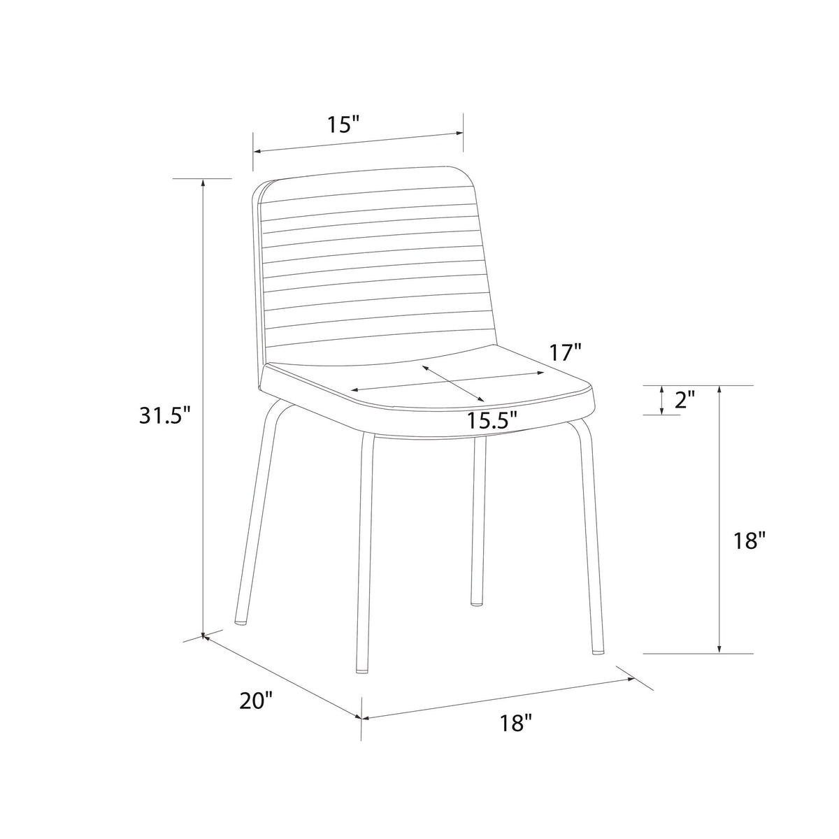 Corey Spisebordsstol 2 stk, brun