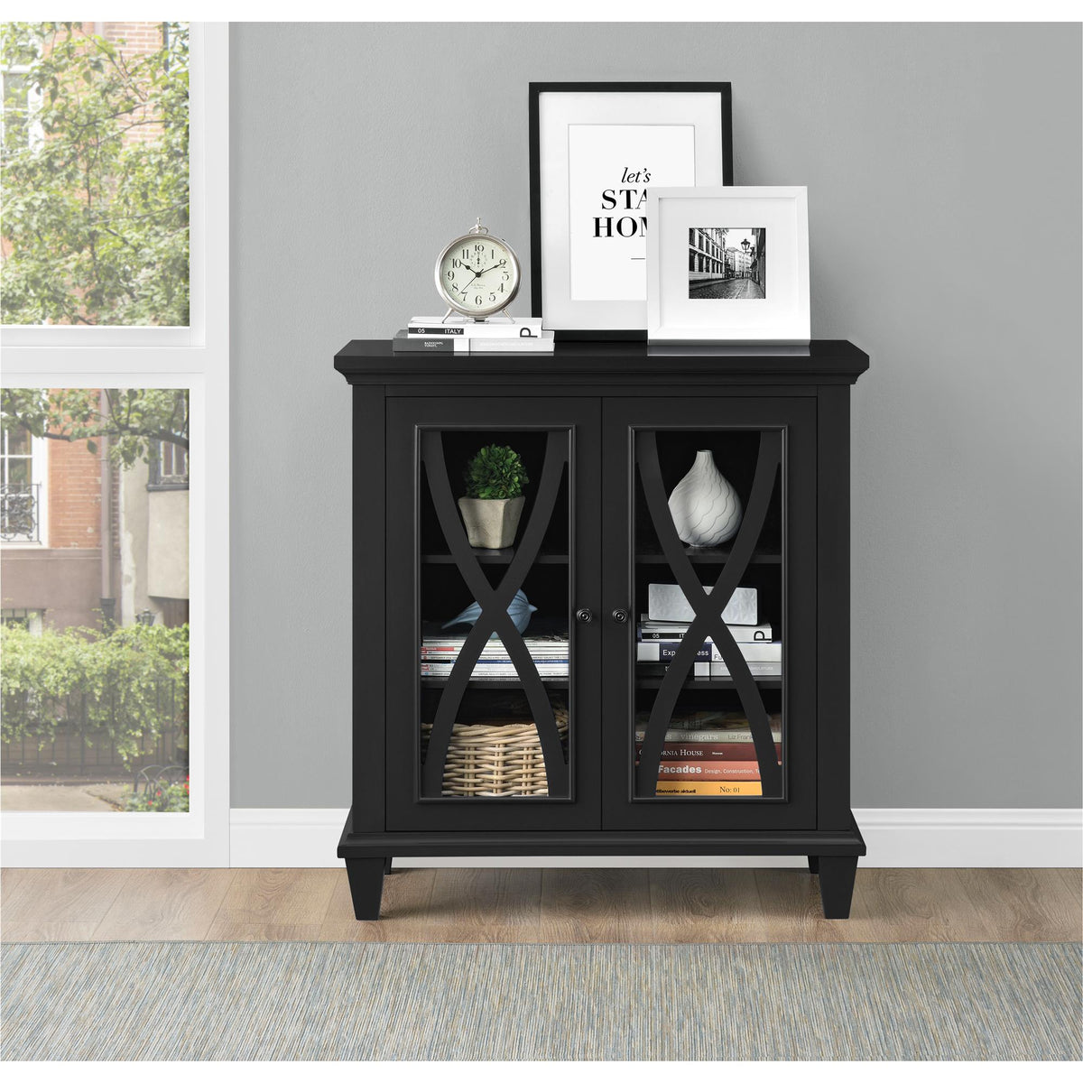 Ellington Vitrineskab, sort