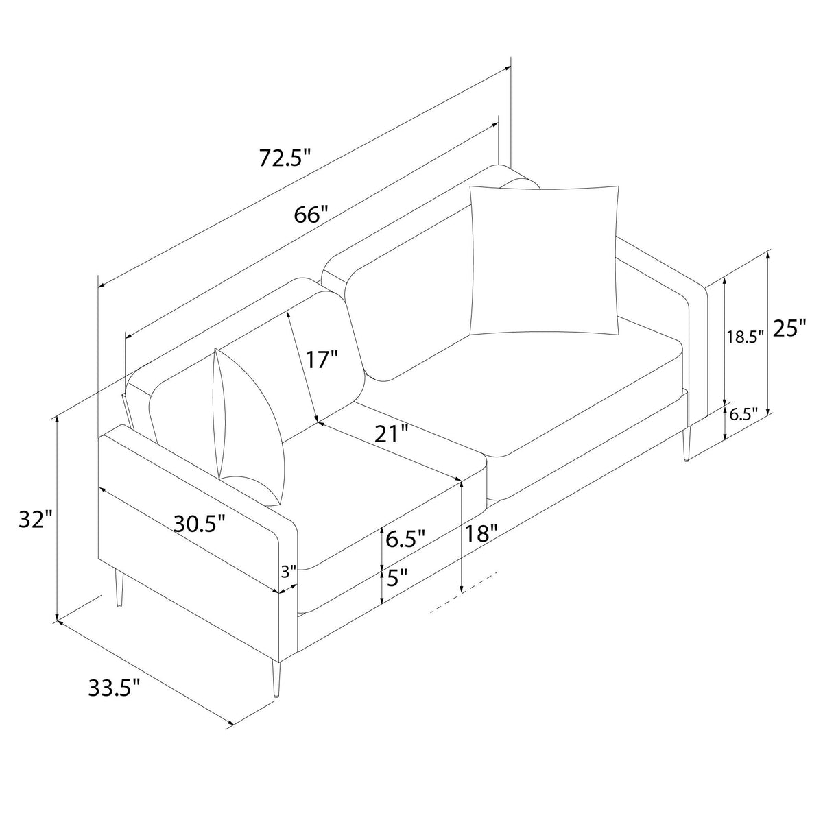 Highland 3 Pers. Sofa, grøn