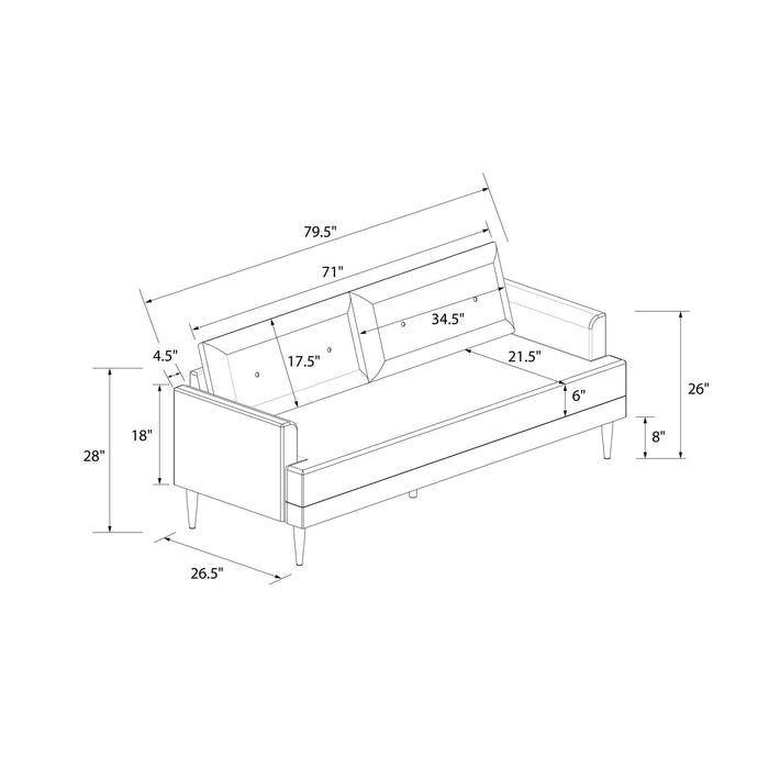 Bailey 3 Pers. Sofa, grå