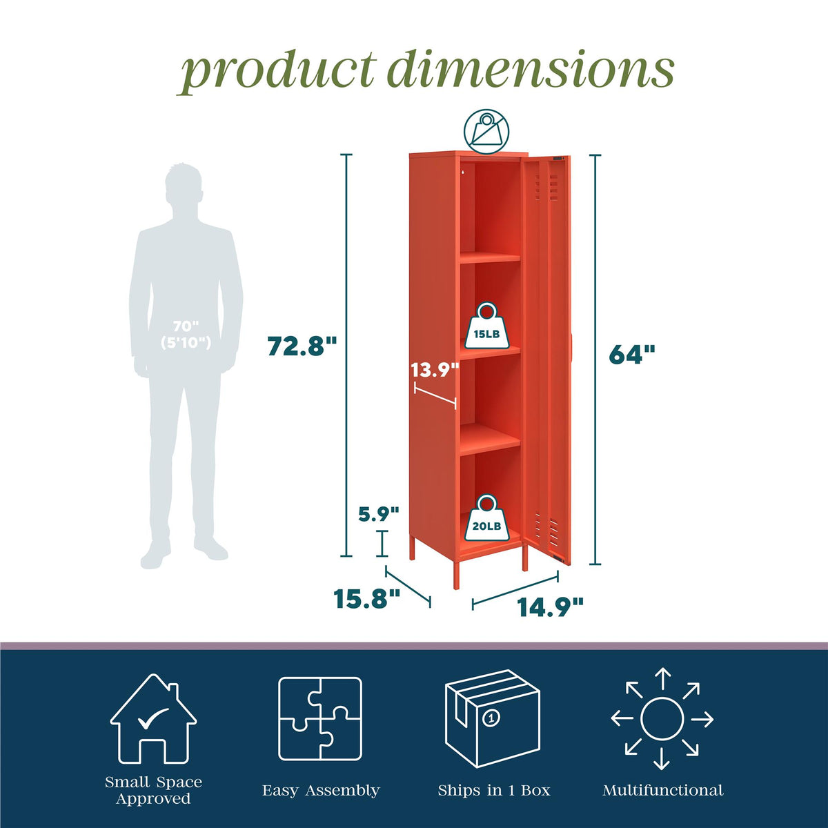 Cache1+ Skab, orange