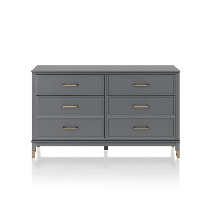 Westerleigh Kommode med 6 skuffer, grå