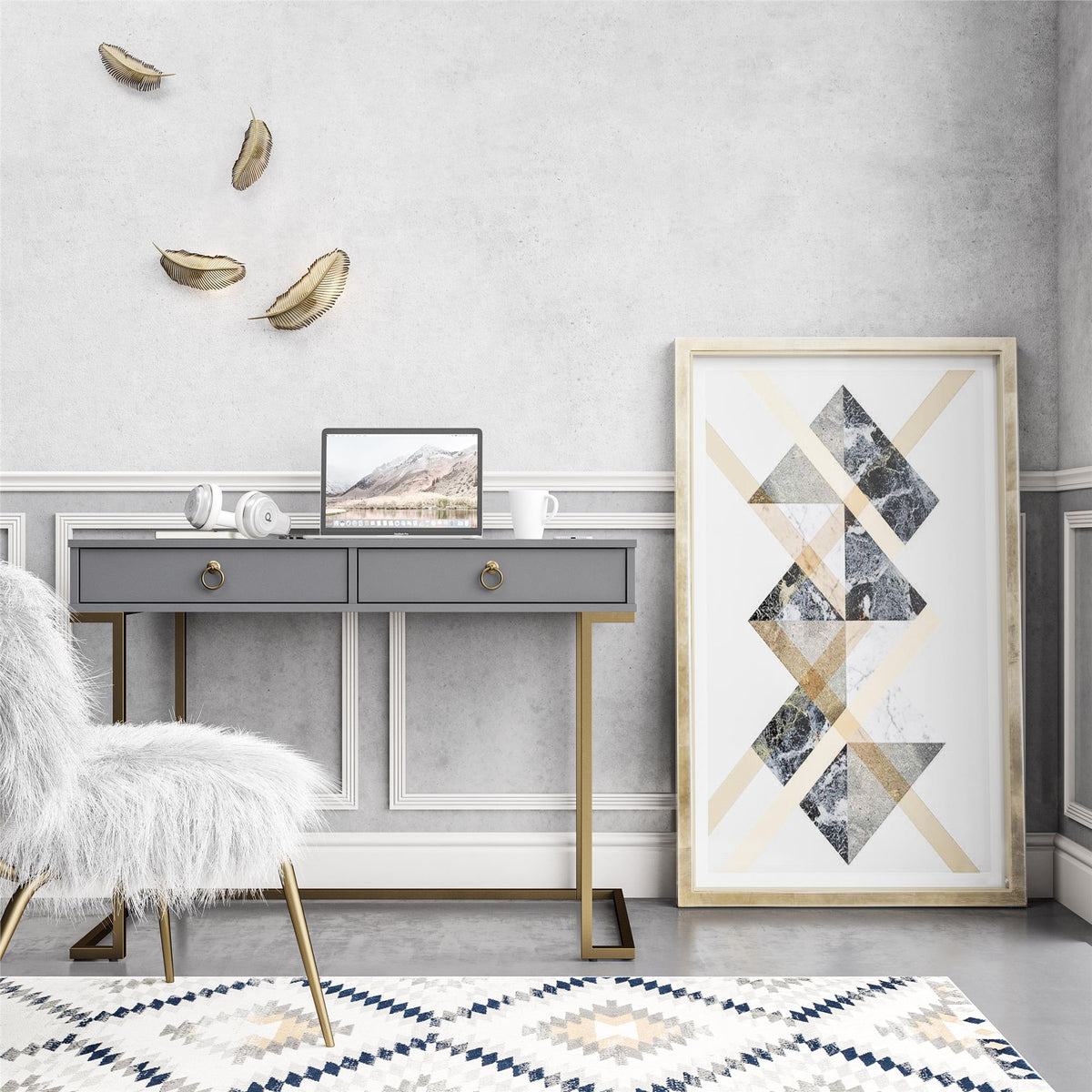 Camila Skrivebord, grå