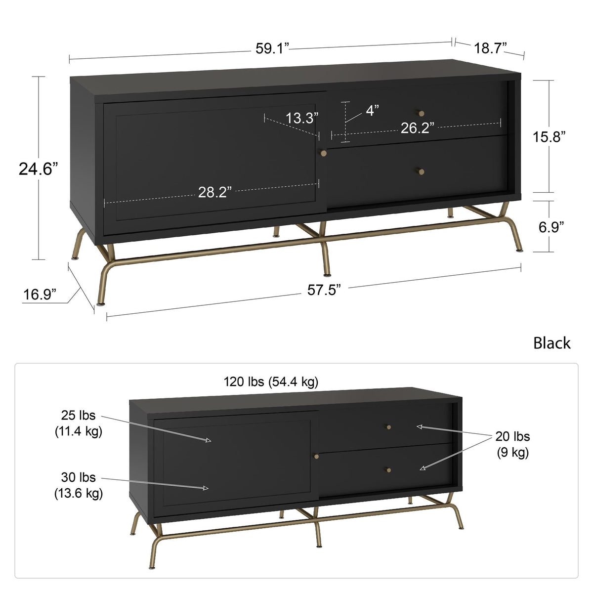 Nova TV Møbel, sort