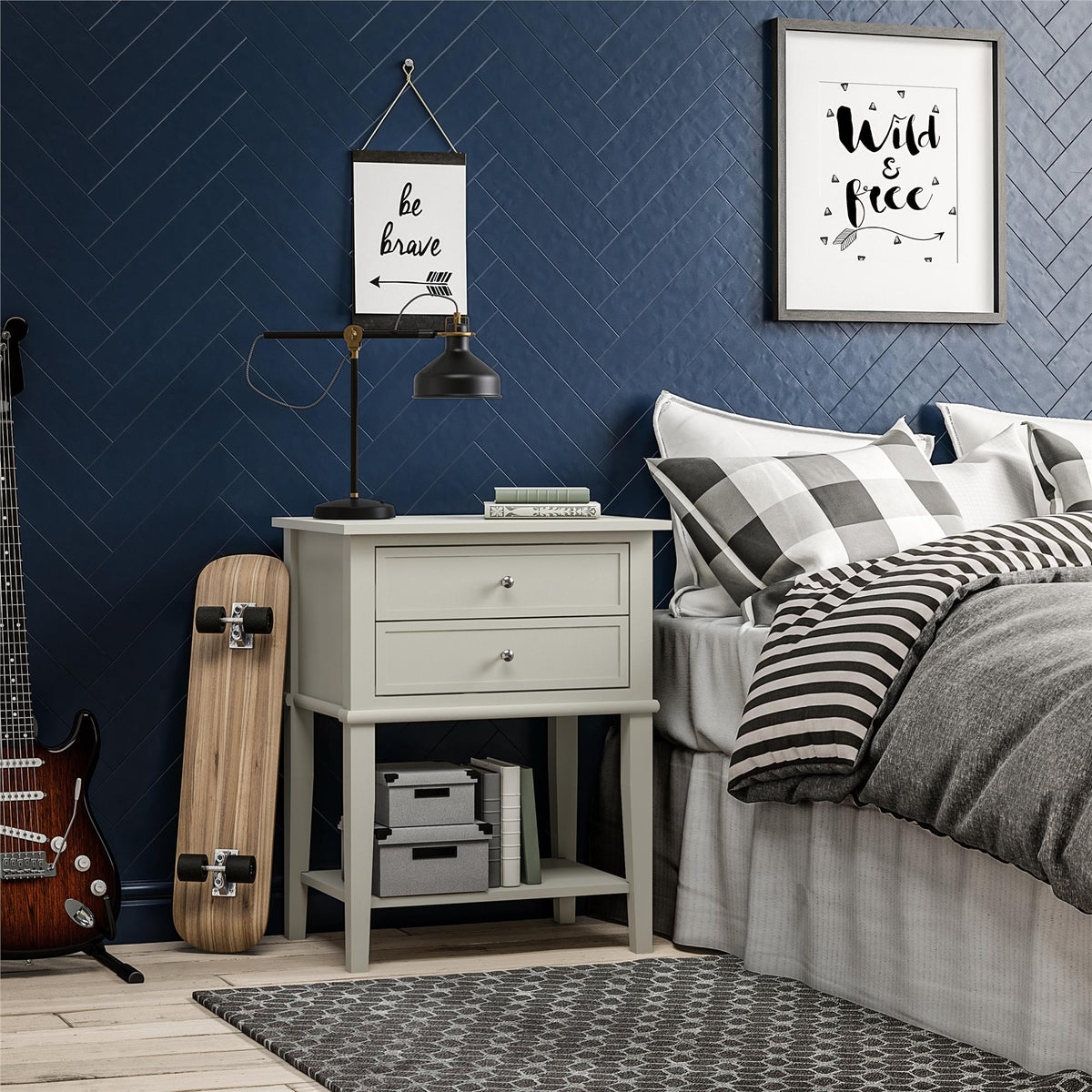 Franklin Sidebord, hvid