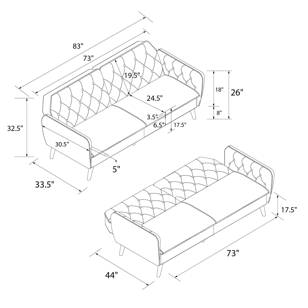 Tallulah 3 Pers. Sovesofa, grøn