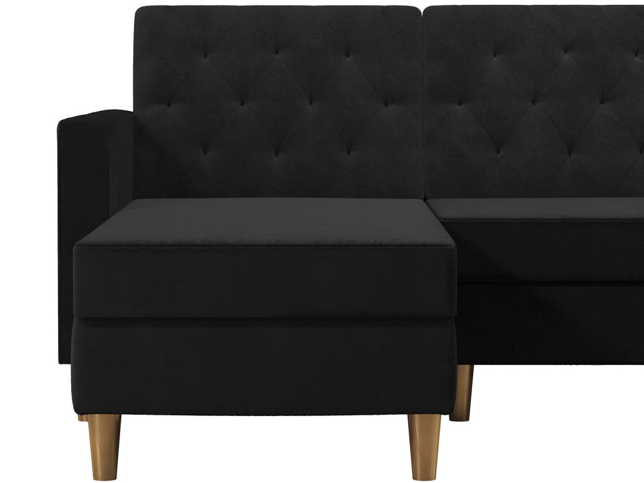 Live 3 Pers. Sovesofa med Chaiselong, sort