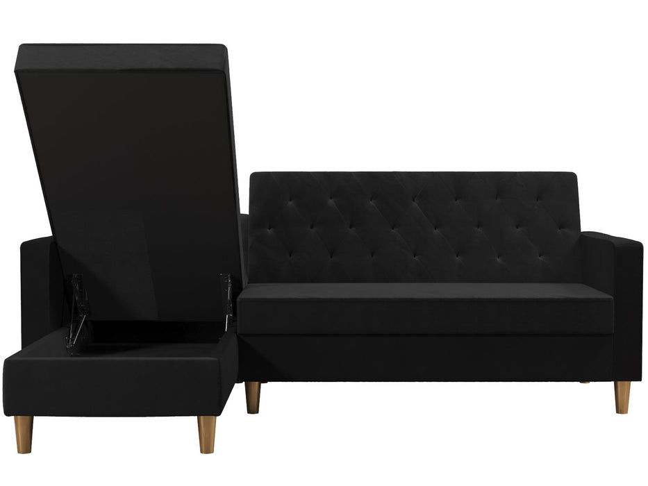 Live 3 Pers. Sovesofa med Chaiselong, sort