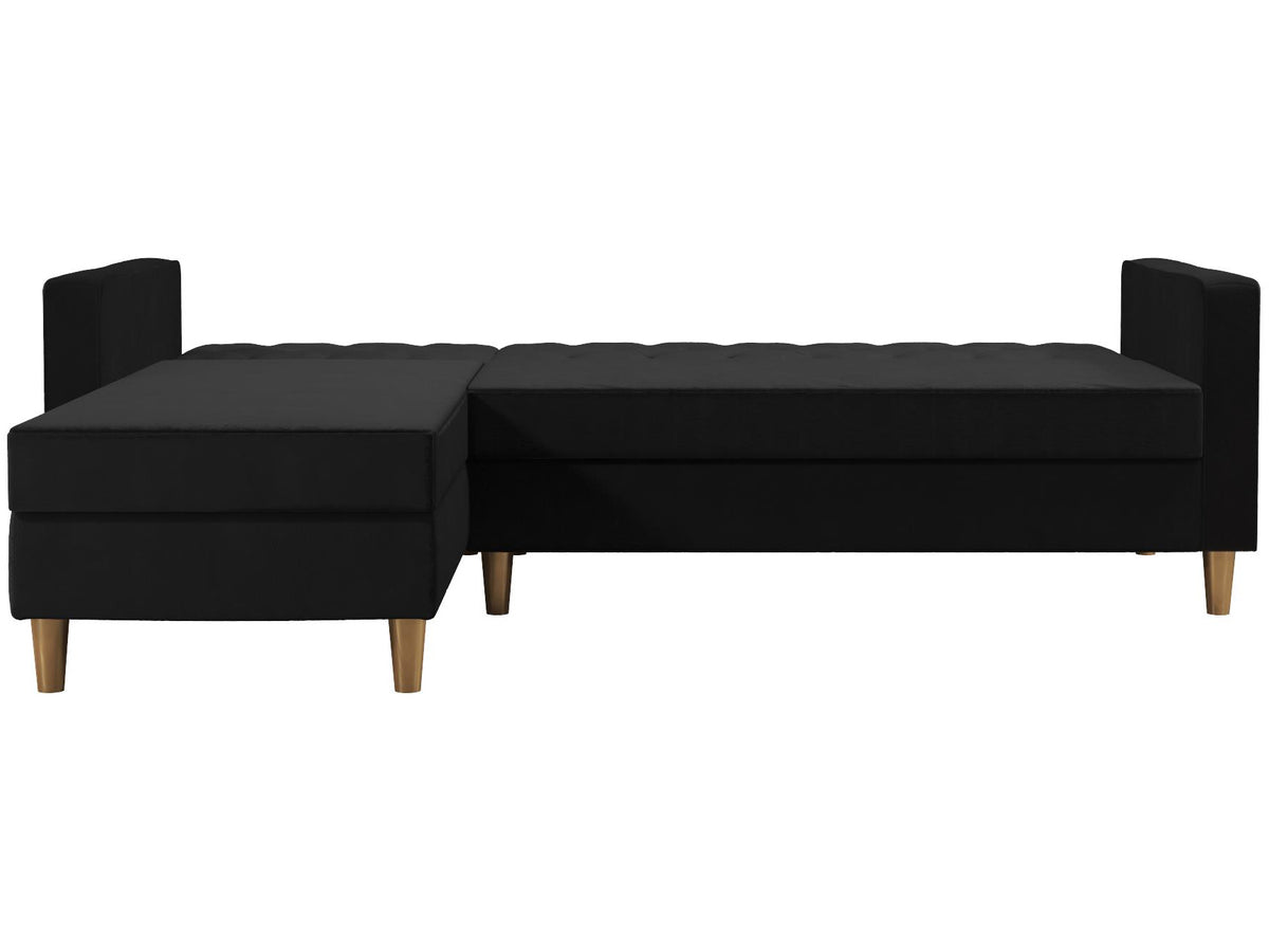 Live 3 Pers. Sovesofa med Chaiselong, sort