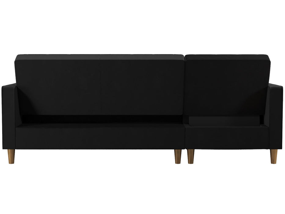 Live 3 Pers. Sovesofa med Chaiselong, sort