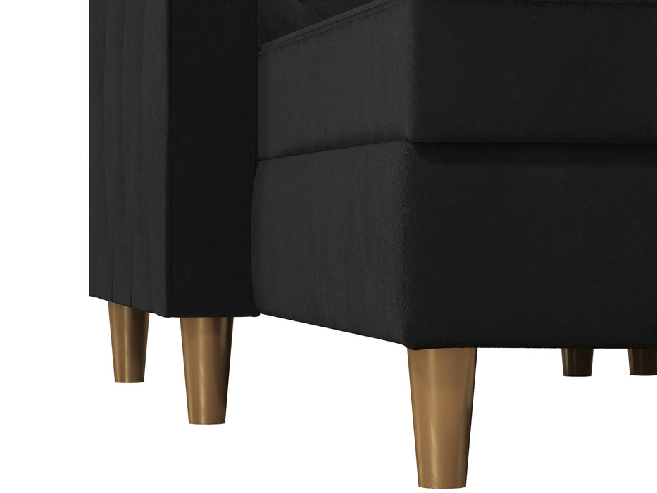 Live 3 Pers. Sovesofa med Chaiselong, sort