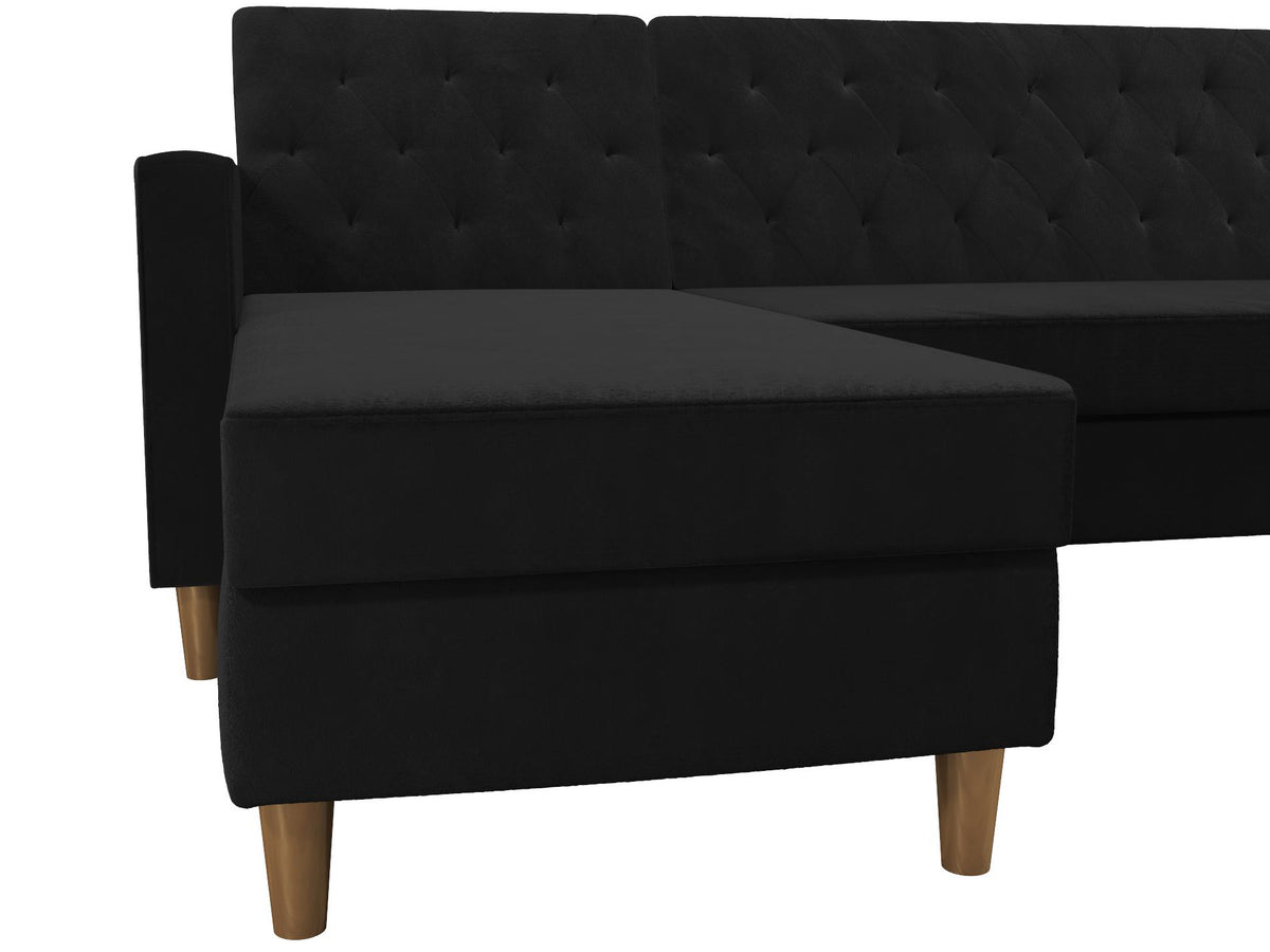 Live 3 Pers. Sovesofa med Chaiselong, sort