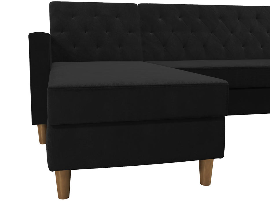 Live 3 Pers. Sovesofa med Chaiselong, sort