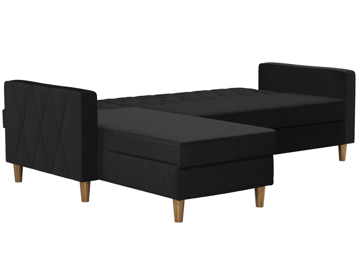 Live 3 Pers. Sovesofa med Chaiselong, sort