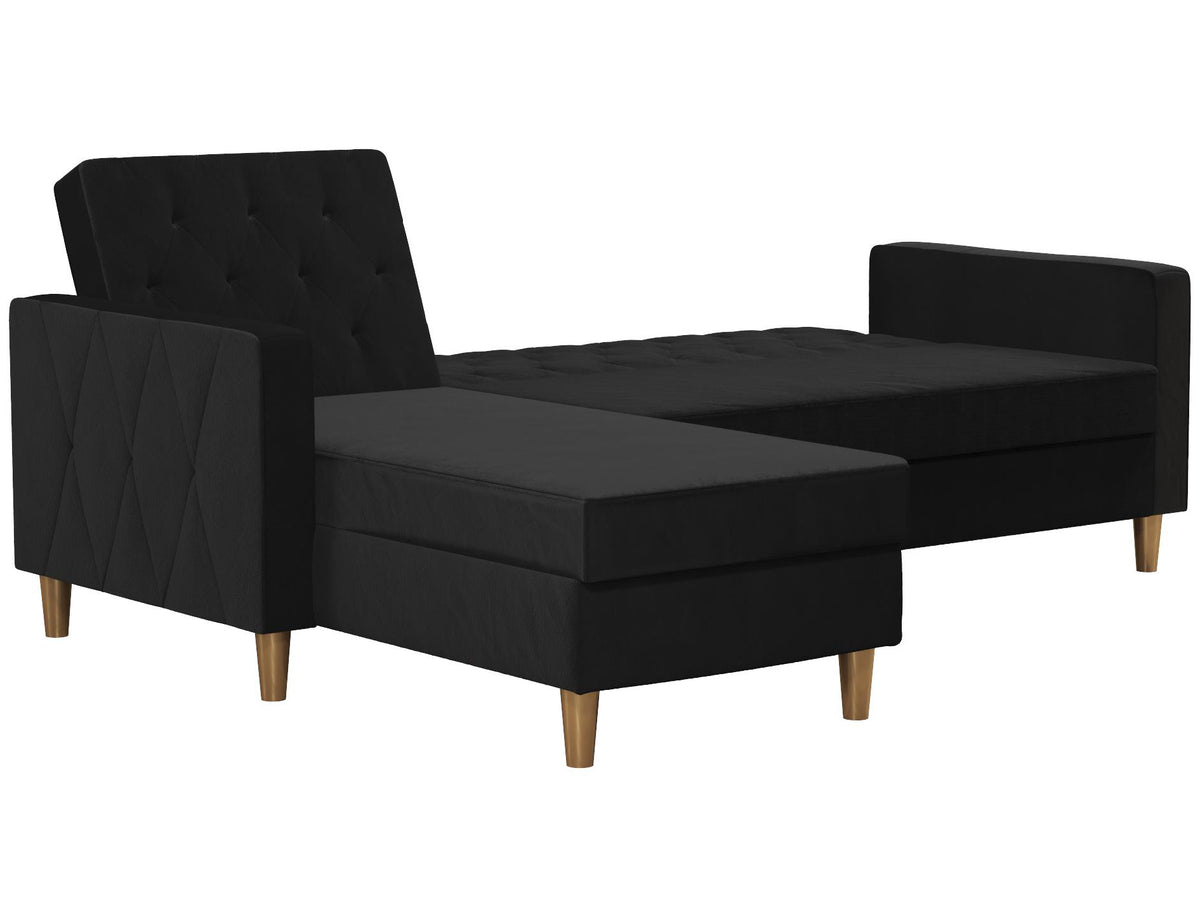 Live 3 Pers. Sovesofa med Chaiselong, sort