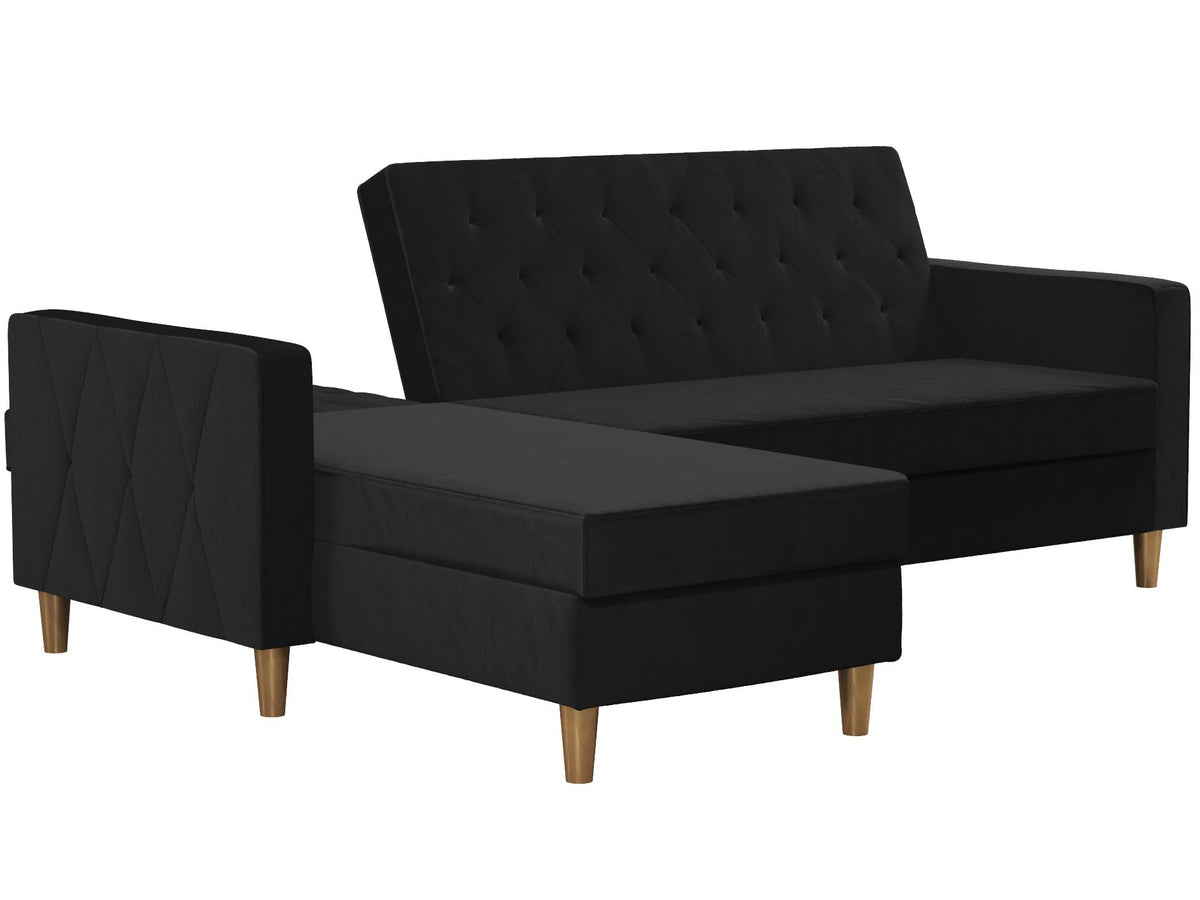 Live 3 Pers. Sovesofa med Chaiselong, sort